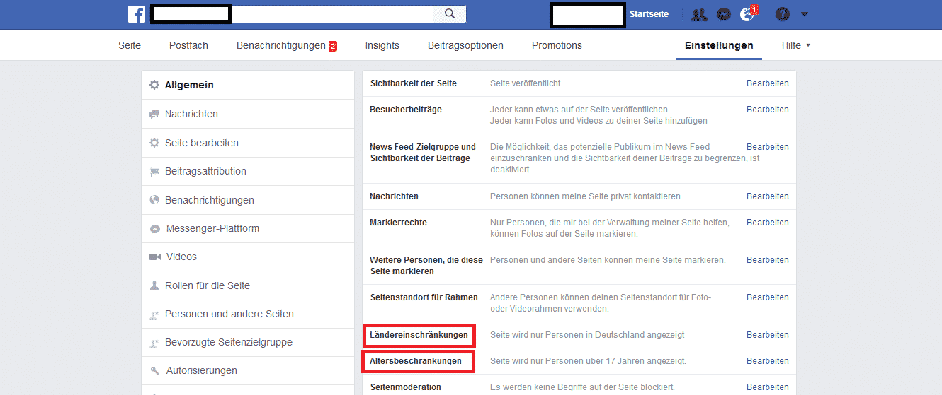 Facebook Einschränkungen herausnehmen