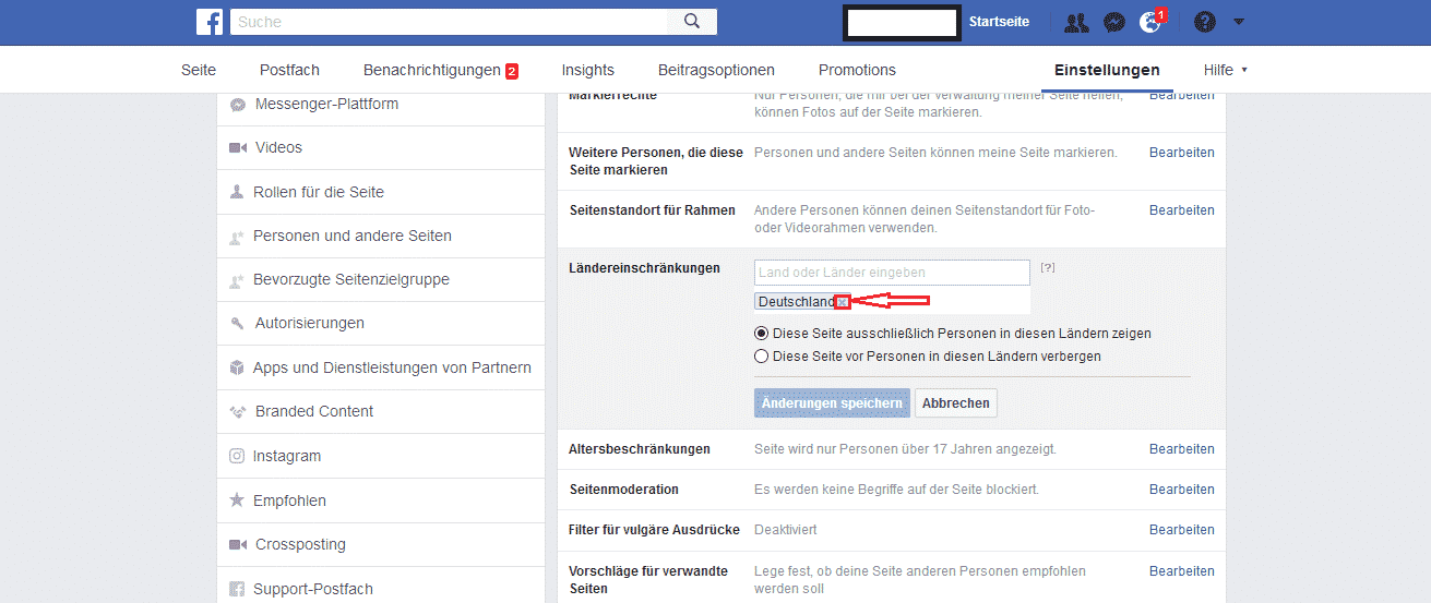 Facebook Einschränkungen herausnehmen